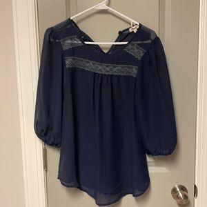 Thin navy blouse